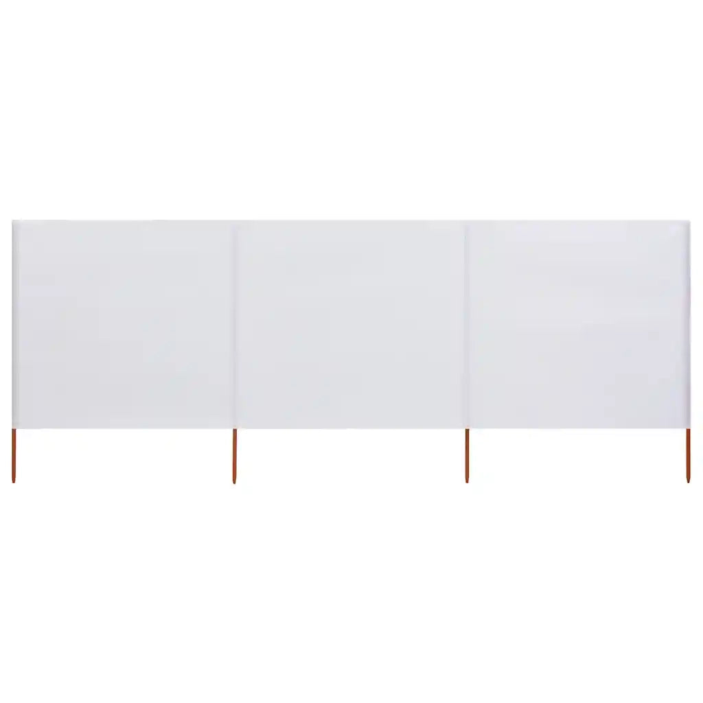 Paravento a 3 Pannelli in Tessuto 400x80 cm Bianco Sabbia cod mxl 18508