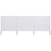 Paravento a 3 Pannelli in Tessuto 400x80 cm Bianco Sabbia cod mxl 18508