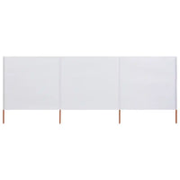 Paravento a 3 Pannelli in Tessuto 400x80 cm Bianco Sabbia cod mxl 18508