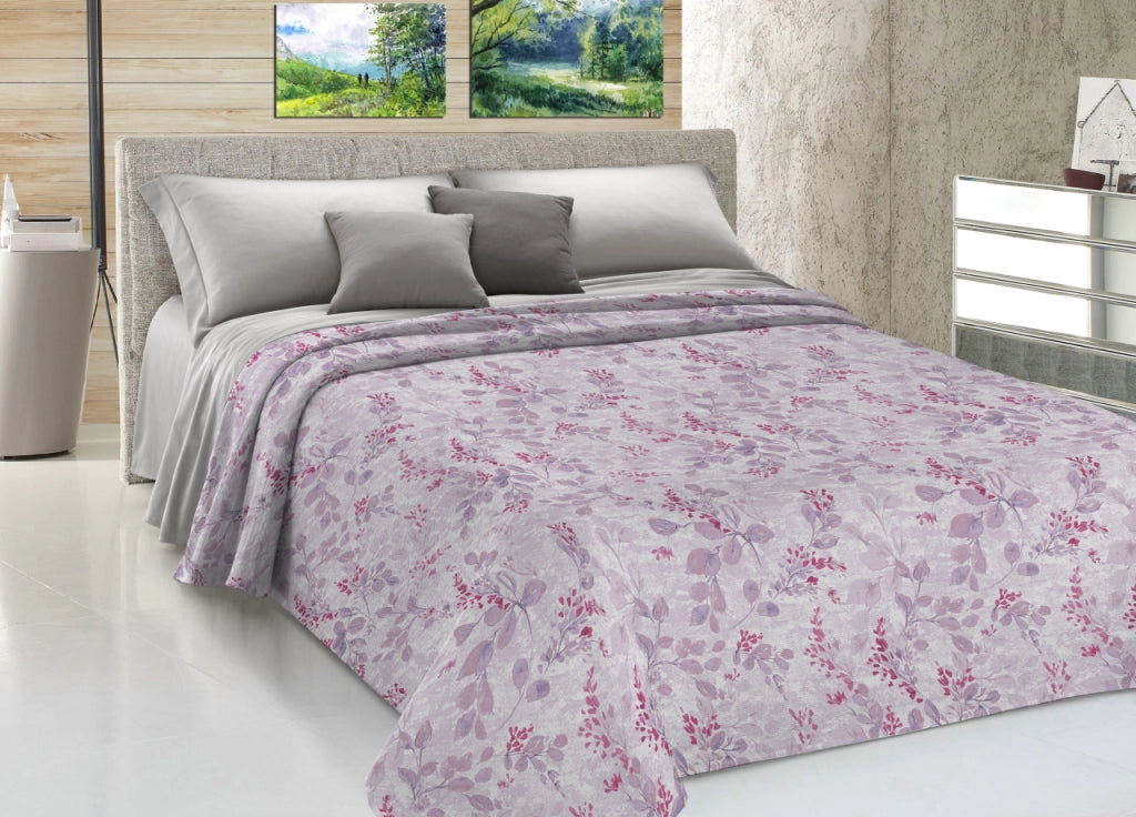 Copriletto Piquet Primavera Estate 100% Cotone Sofia Disegno Vittoria - Singolo - Rosa
