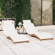 Lettini Prendisole 2 pz con Cuscini in Legno Massello di Teak 3143633