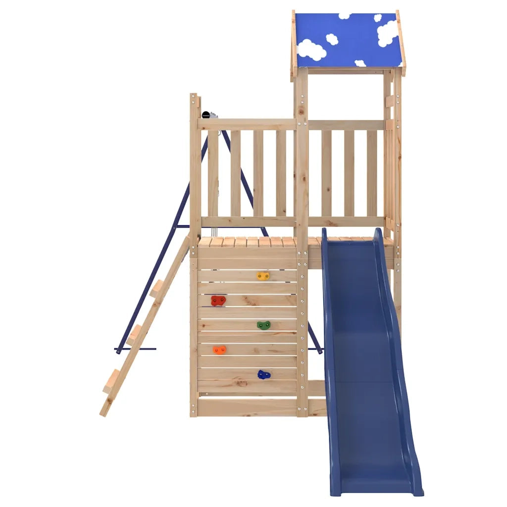 Set da Gioco da Esterno in Legno Massello di Pino
