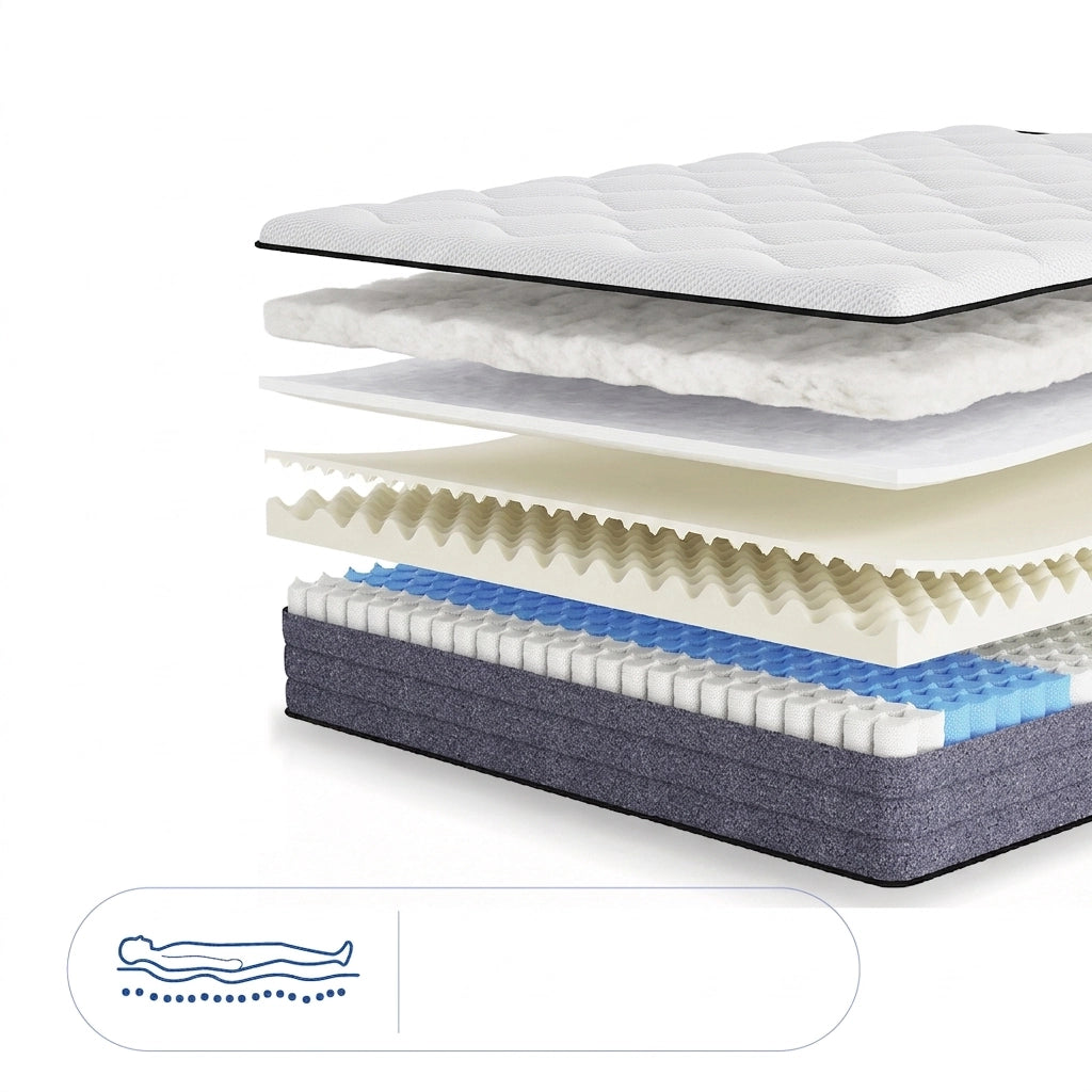 Materasso Ortopedico a Molle Insacchettate 90x200 cm H3 Spessore 20 cm 7 Zone con Rivestimento Lyocell e Certificazione OEKO-TEX