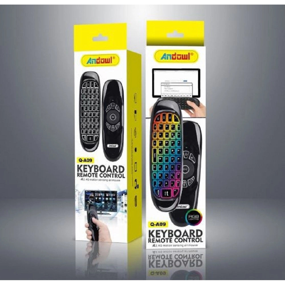 Trade Shop - Telecomando Wireless Ricaricabile Tastiera Remota Air Mouse Rgb Q-a09 Smart Tv Box -