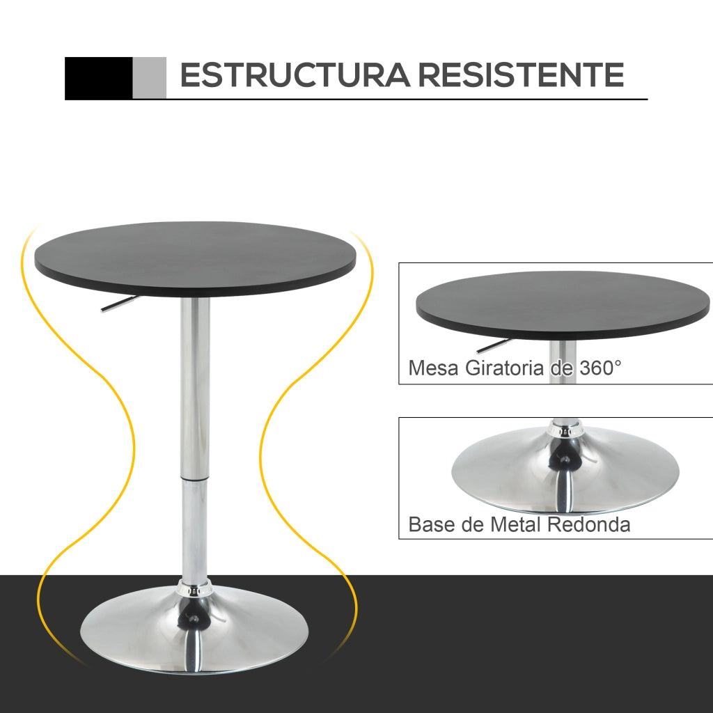 Tavolo da bar regolabile in altezza ¨C zephmum ¨C nero ?60x69-93 cm