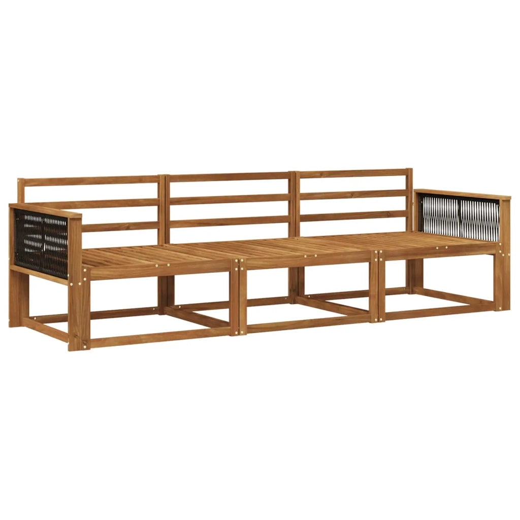 Set di divani da esterno 3 pz Naturale Legno di Acacia Massello 3382302