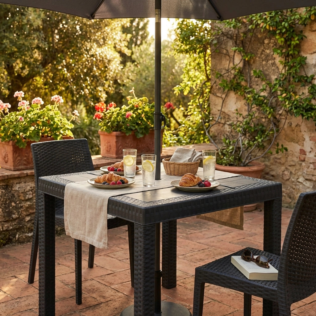 Tavolo da Giardino Quadrato in wicker cm 80x80 - WADE