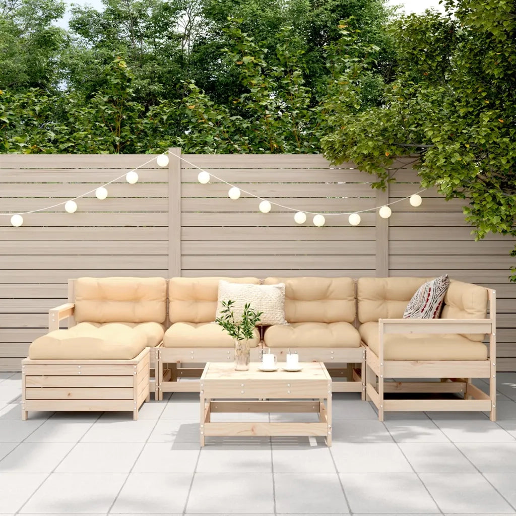 Set Divani da Giardino 7 pz in Legno Massello di Pino 3250956