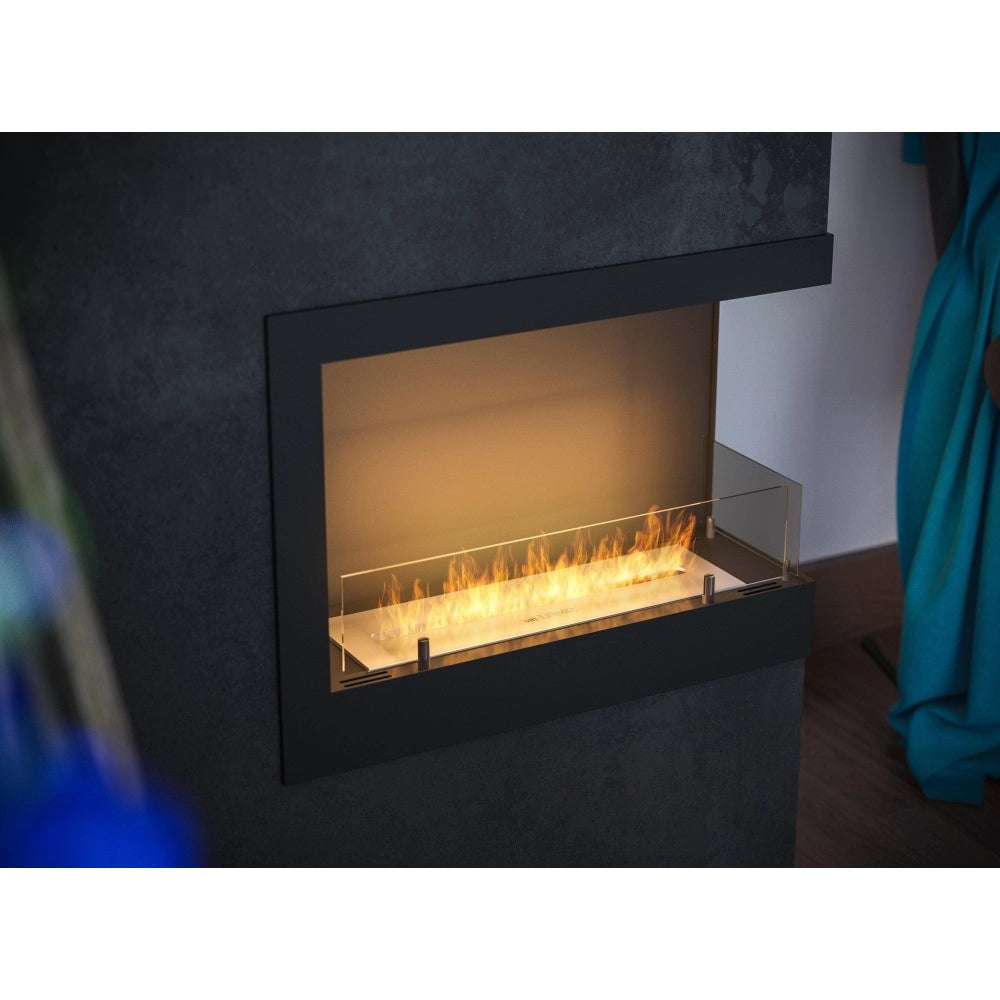 Caminetto a Bioetanolo Angolare Corner 600 Right SimpleFire da incasso con Vetro