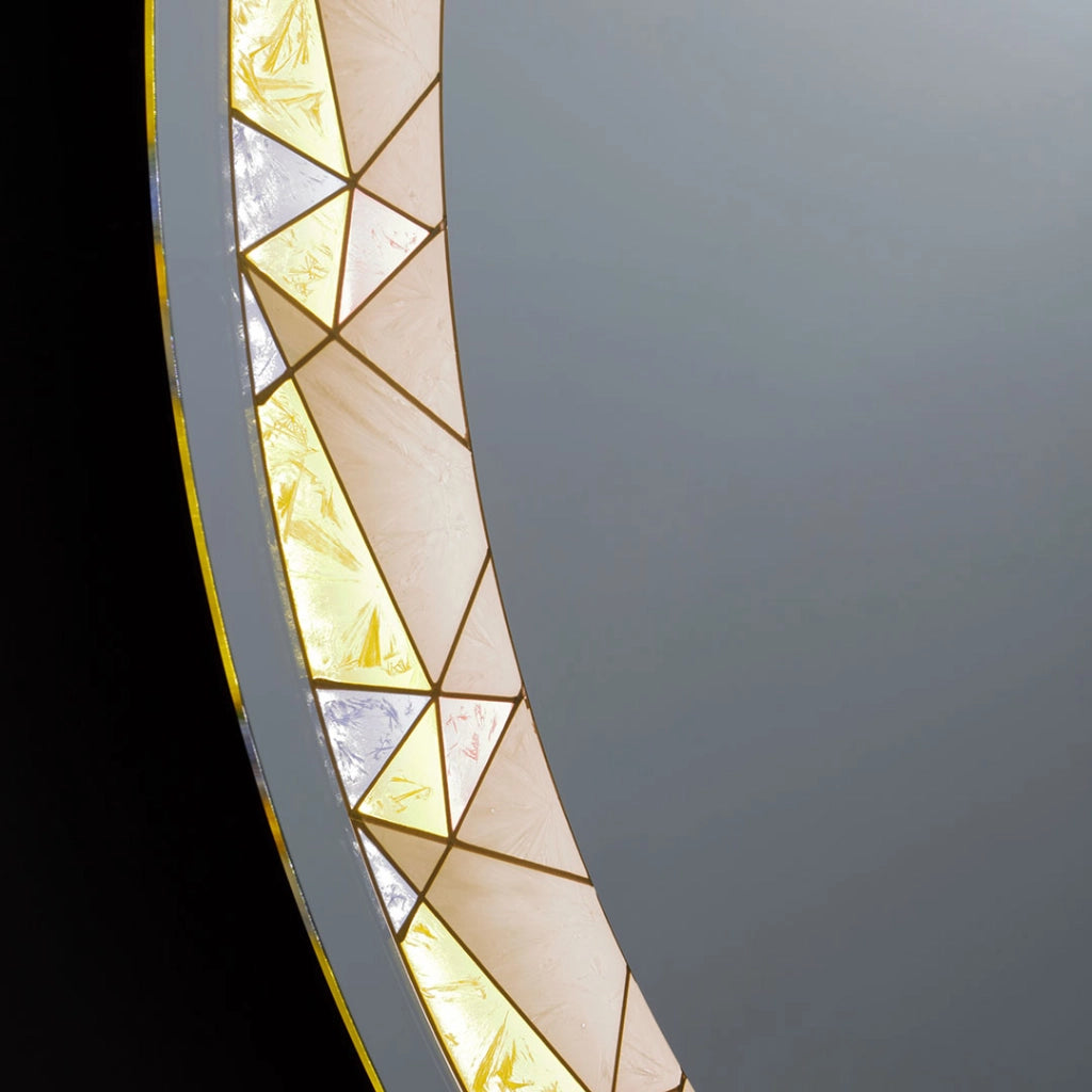 Specchio rotondo a led 80 cm colorato