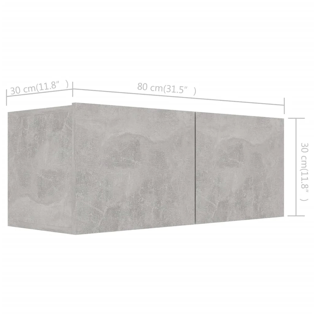 Set di mobili da 4 pezzi tra cui armadio credenza mobile TV televisore per soggiorno camera da letto salotto legno ingegnerizzato grigio 02_0024707