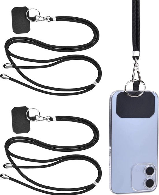 Cinturino portatile - catena - Cinturino per spalla / collo - 2 pezzi - corda - Appoggio - Borsa a spalla - Copertura trasparente della corda - Non include copertura del telefono