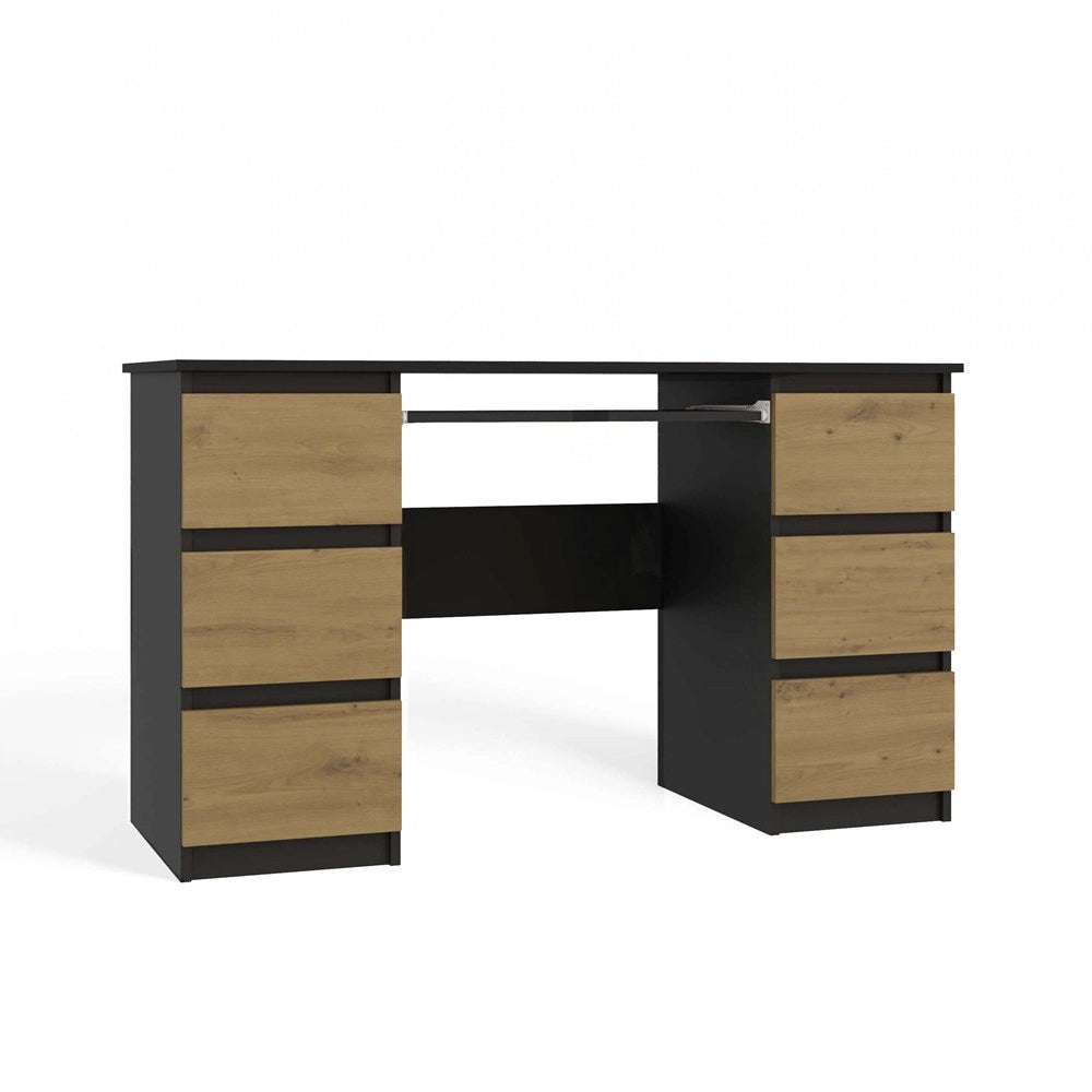Scrivania KUBA antracite rovere artisan per ufficio e studio