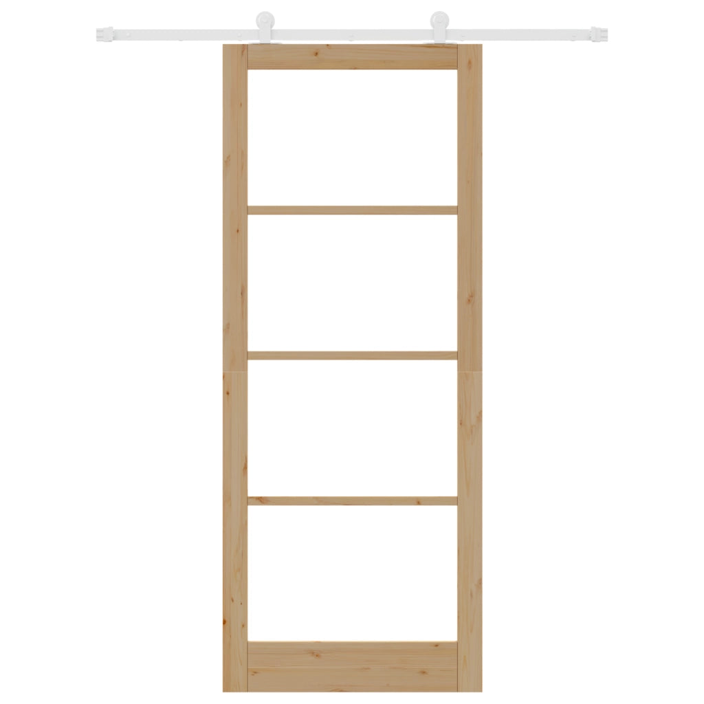 porta scorrevole  con set di hardware 'ORKDAL'in legno massello e vetro
