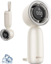 Ventilatore portatile a turbina con 14000 giri al minuto - regolabile - alimentato a batterie - mini ventilatore personale in sacchetto - 5 velocità - visualizzazione digitale