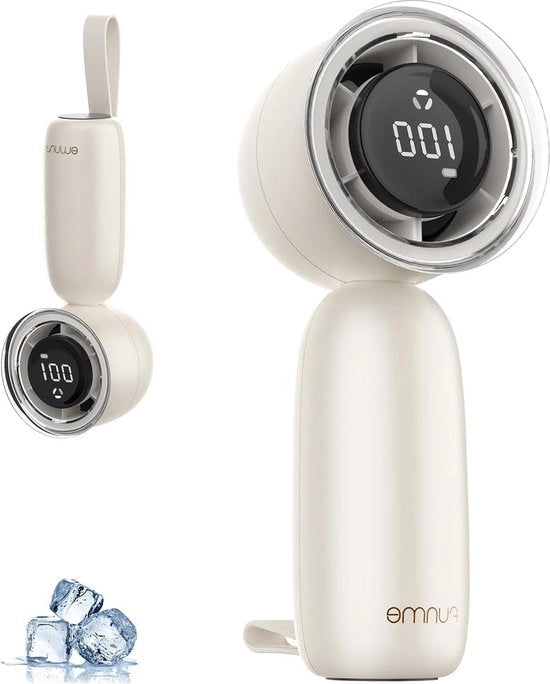 Ventilatore portatile a turbina con 14000 giri al minuto - regolabile - alimentato a batterie - mini ventilatore personale in sacchetto - 5 velocità - visualizzazione digitale