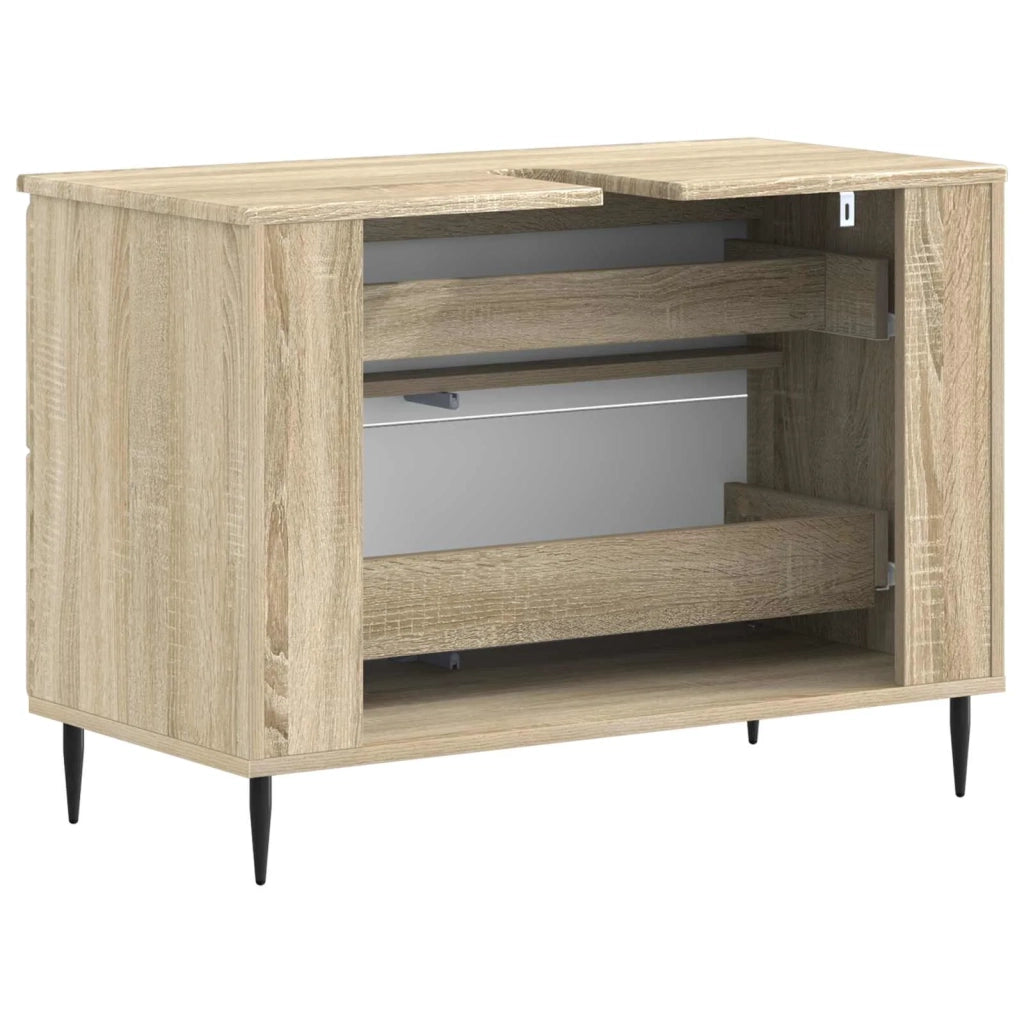 Armadio per Lavabo da Bagno ZWOLLE Rovere Sonoma 896357