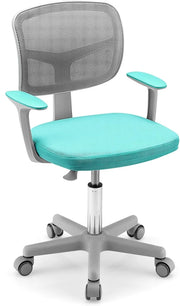 Sedia per Scrivania per Bambini, Sedia per Computer per Bambini con Altezza Regolabile, Ruote con Freni, Sedile Girevole a Rete, Sedia Ergonomica per Bambini 3-10 Anni (Menta verde)