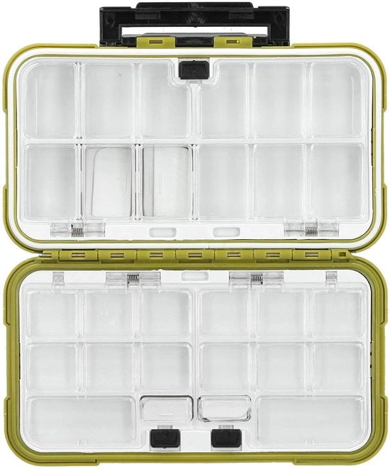 Cassa per l'attrezzatura da pesca - Impermeabile - Cassetto di stoccaggio - Blocco multi-strato - Acciaio inossidabile - Antiscivolo - Ideale per esche e ami - Cassa per attrezzatura da pesca
