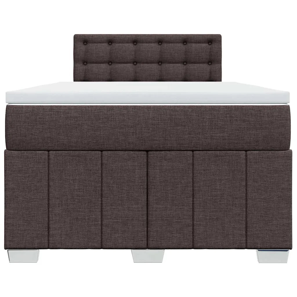 Giroletto a Molle con Materasso Marrone Scuro 120x200cm Tessuto