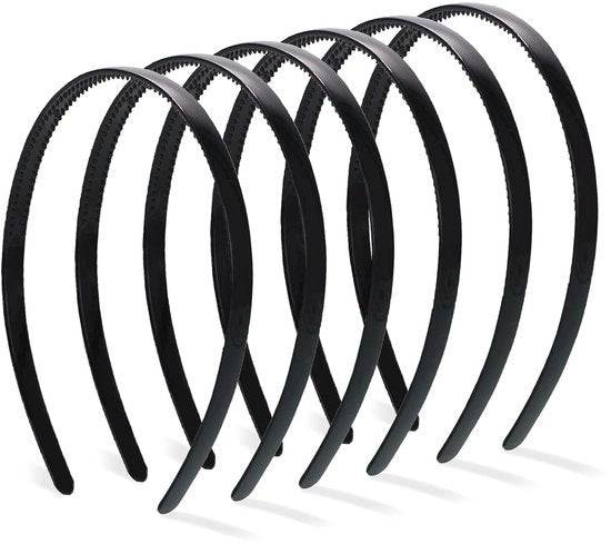 Set di bende per capelli antiscivolo - 6 pezzi - accessori per sport - confortevole e duraturo - nero - adatto per donne e uomini