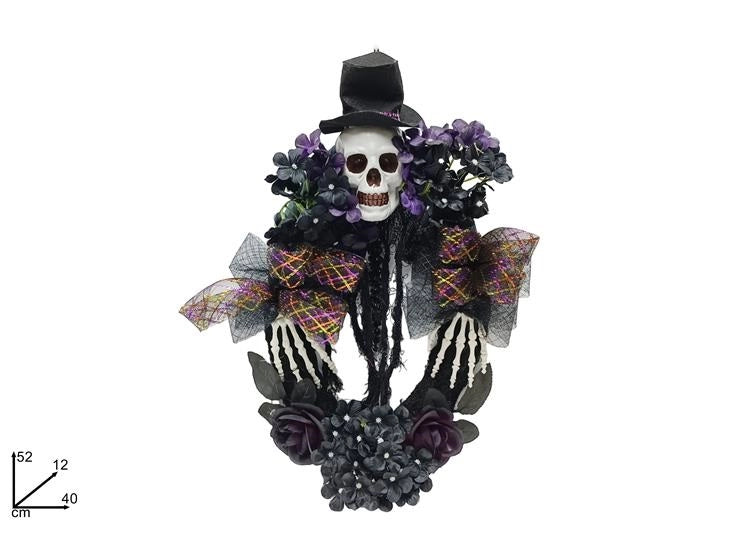 Decorazione Halloween Casa Dietro Porta con Fiori 40 x 12 x 52 cm