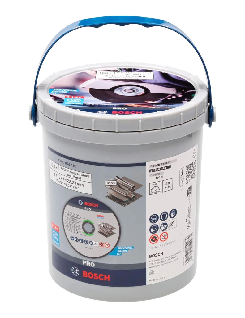 Cubo 100 dischi BOSCH Stainless Steel and Metal 115x1mm