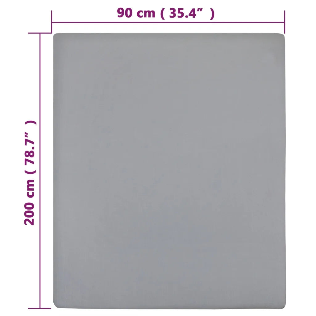 Lenzuolo con Angoli Jersey Grigio 90x200 cm Cotone CFW1971880