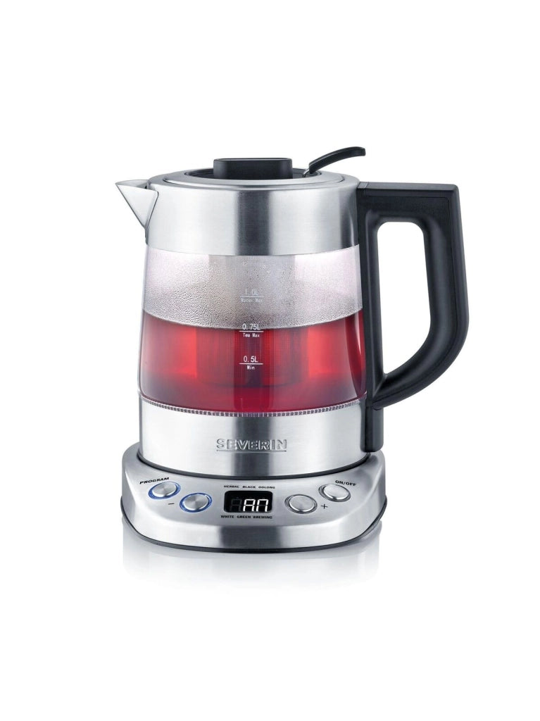 Severin WK 3473 bollitore elettrico 1 L 2200 W Acciaio inossidabile, Trasparente