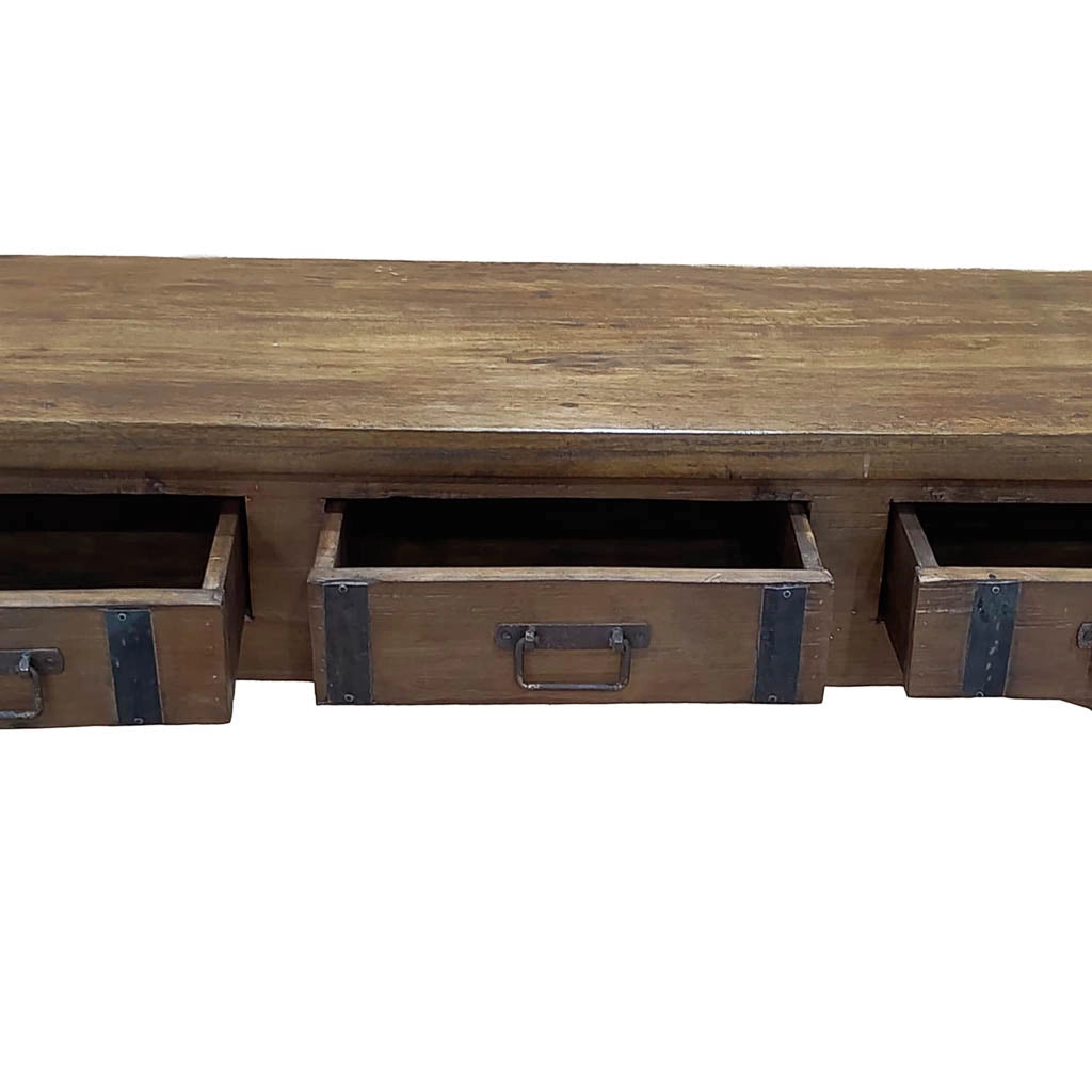 Mobile basso artigianale in legno 165-175x45x57h cm