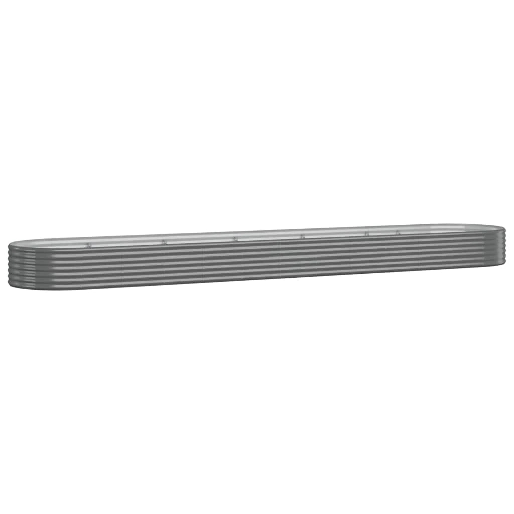 Fioriera rialzata per piante e fiori adatta per terrazze e giardini acciaio verniciato a polvere 507 x 100 x 36 cm grigio 02_0039660