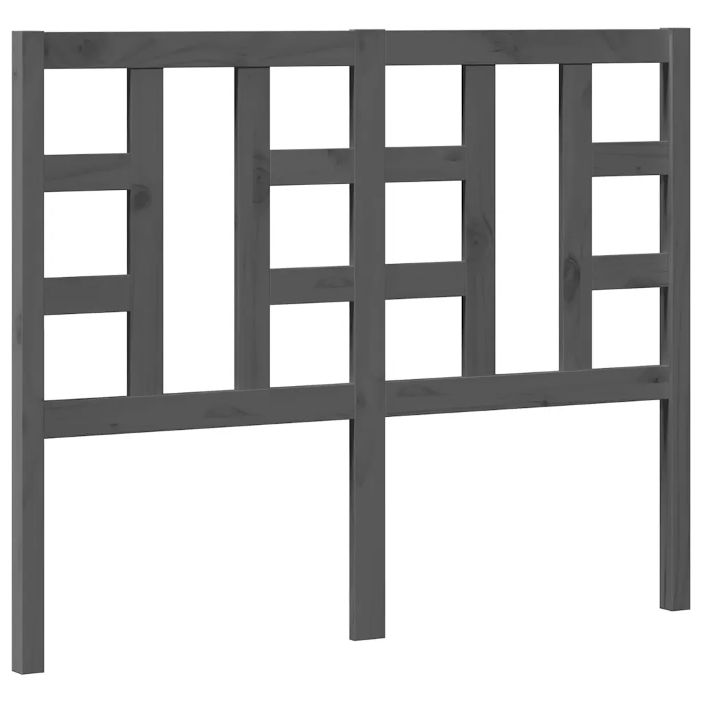 Testiera per Letto Grigia 126x4x100cm in Legno Massello di Pino 817832