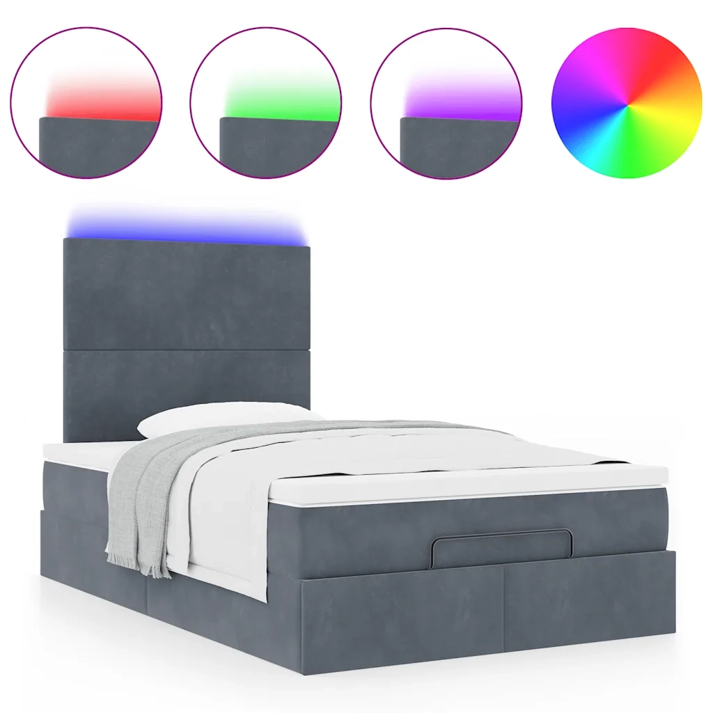 vidaXL Struttura Letto Pouf con Materassi 80x200 cm Velluto