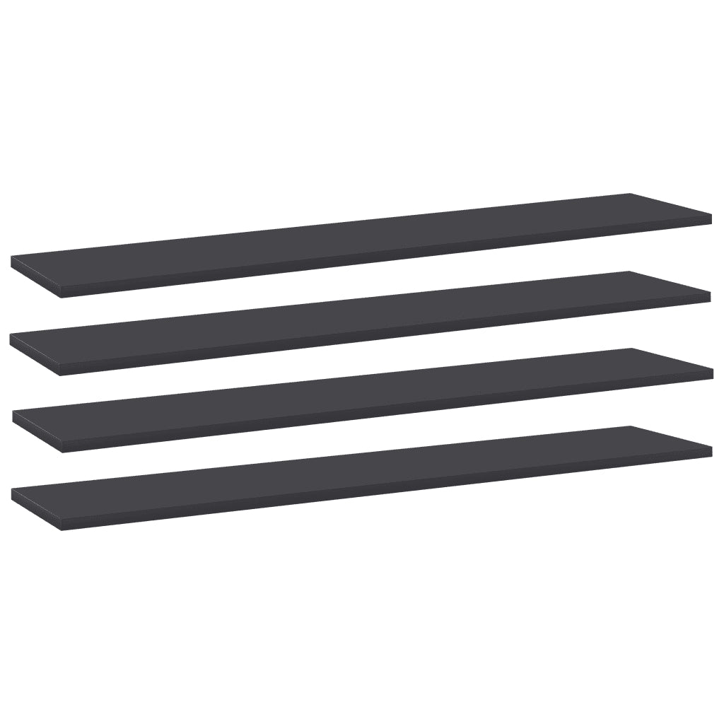 Ripiani per Libreria 4 pz Grigi 100x20x1,5 cm Truciolato cod mxl 59295
