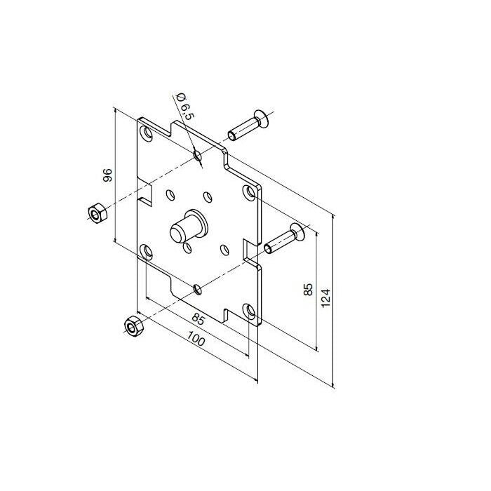 SUPPORTO SINGOLO PER FIANCHI CASSONETTO PER LH Ø58MM NICE 525.10098 AUTOMAZIONE