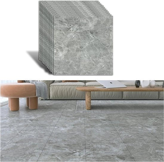 Pavimentazione PVC autoadesiva Marmero Grigio 30x30 cm per cucina e bagno - Impermeabile e duraturo