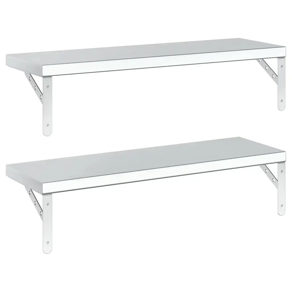 Mensole a Muro 2 pz 75x23,5 cm Argento in Acciaio Inossidabile