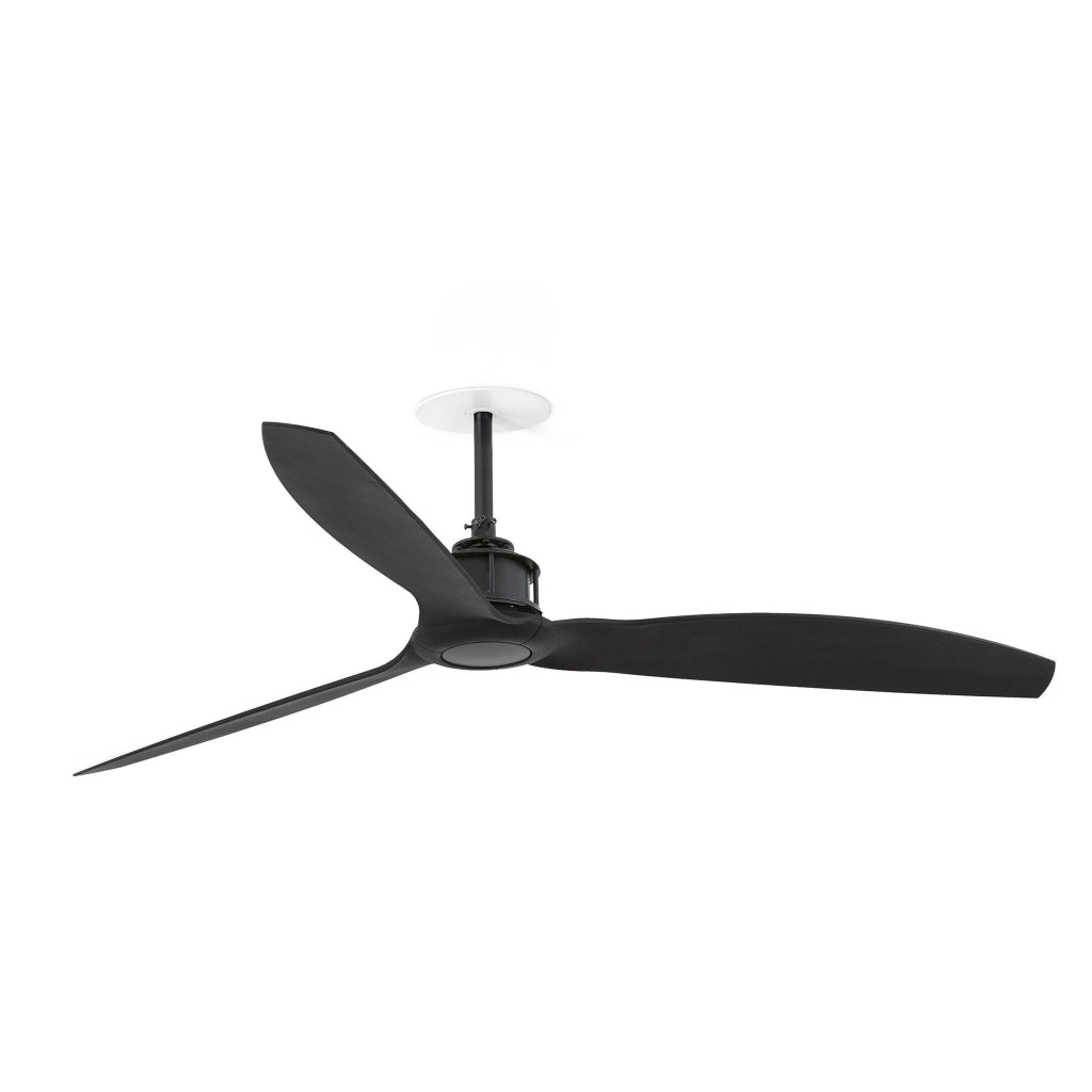 FARO Ventilatore da soffitto con pale in nero opaco motore DC 6 velocita regolabili funzione inversa compatibile TUYA per controllo domotico design resistente e adatto a soffitti inclinati