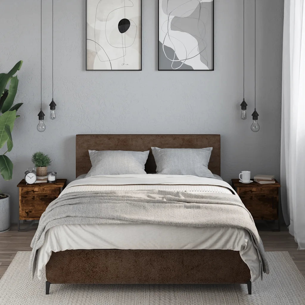 Comodini 2pz Rovere Fumo 40x30x40 cm in Truciolato 848519