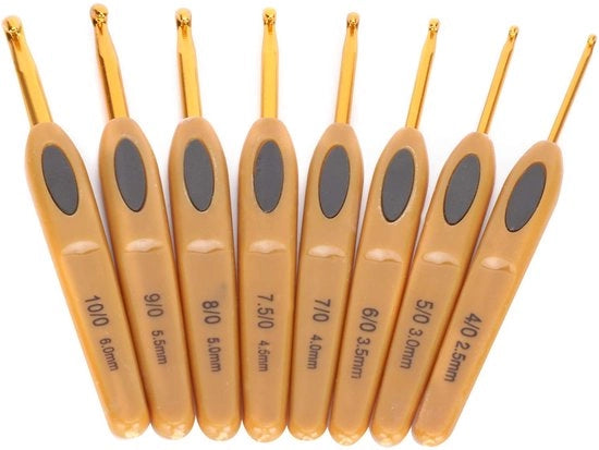 Set di ago per cucire 8 pezzi - Ago ergonomico - Attrezzi per cucire in alluminio - Kit per cucire a maglia - Maniglia comoda - Adatto per principianti e esperti