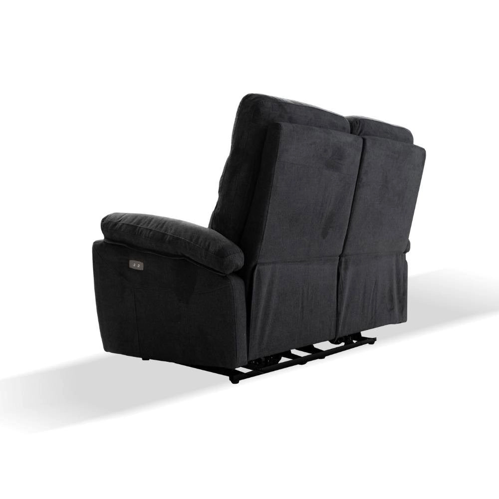 Divano 2 posti 2 recliner elettrici Brienz colore grigio scuro