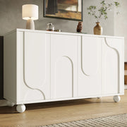 Credenza contenitore 120x35x71 cm con ripiano regolabile, bianca