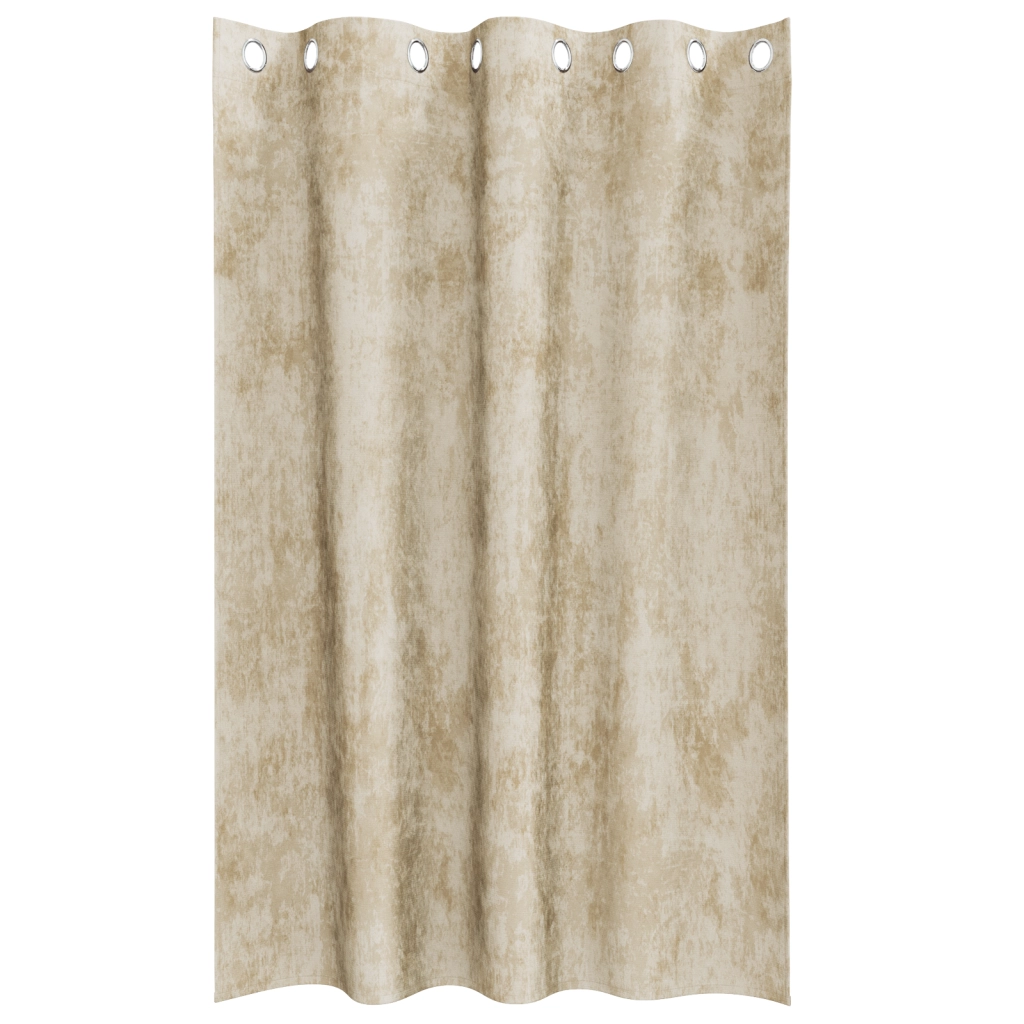 Tende in velluto 2 pz con occhielli panna 175 x 140 cm