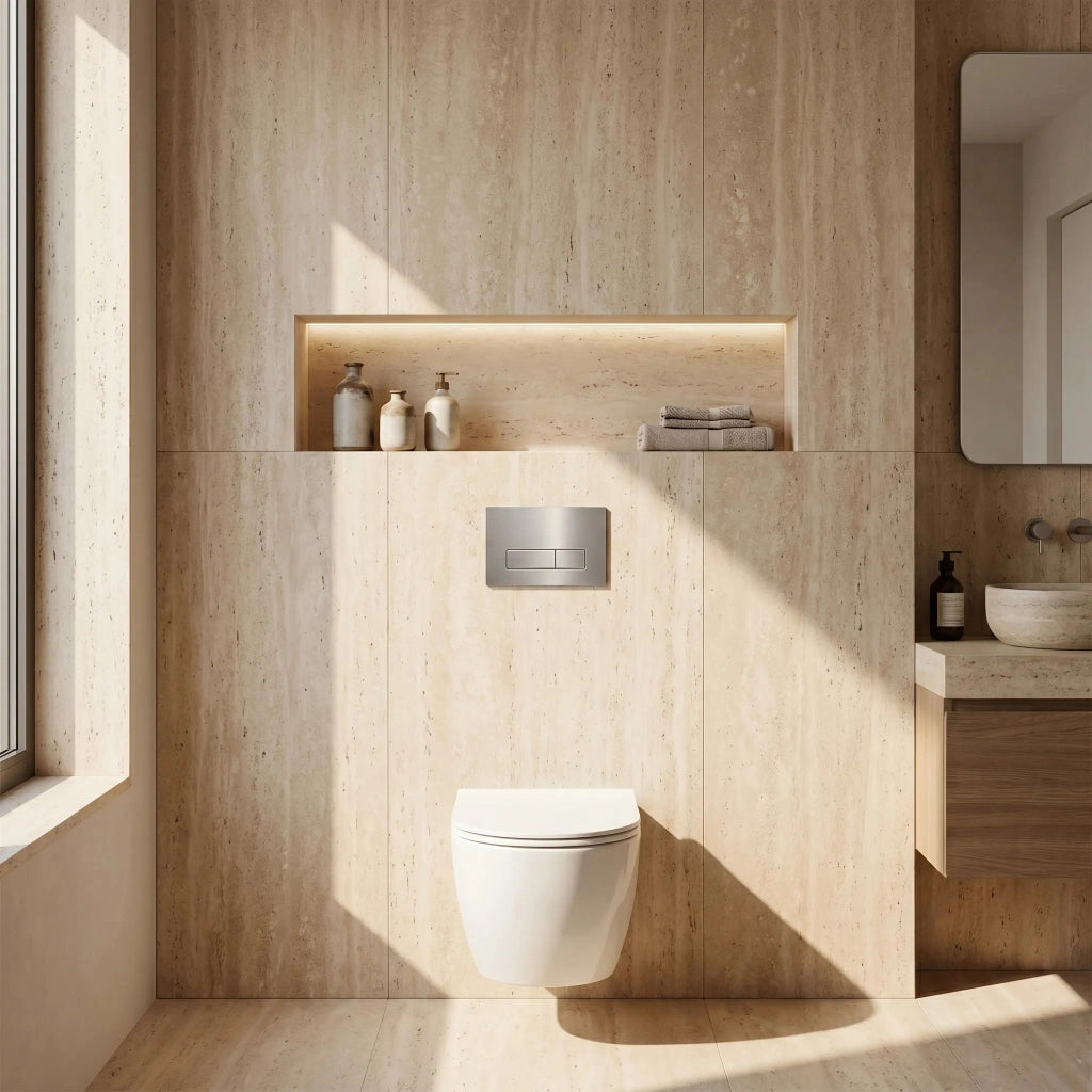 Set Telaio Da Incasso Per Wc Slim 024n Con Pulsante T Brush Steel