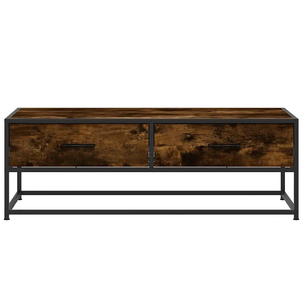 Tavolino Salotto-Tavolino da soggiorno-Tavolo Rovere Fumo 100x50x35 cm Multistrato e Metallo