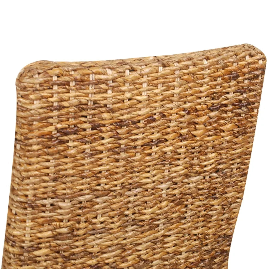 Sedie da Pranzo 2 pz in Abaca e Legno Massello di Mango 243234