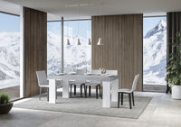 Tavolo Allungabile 180/440x90x77 cm Roxell Mix piano Cemento gambe Bianco Frassino