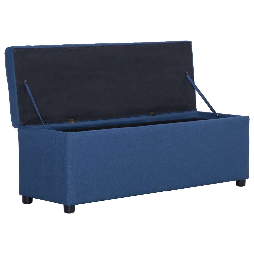 Panca con Vano Portaoggetti 116 cm Blu in Poliestere 281321