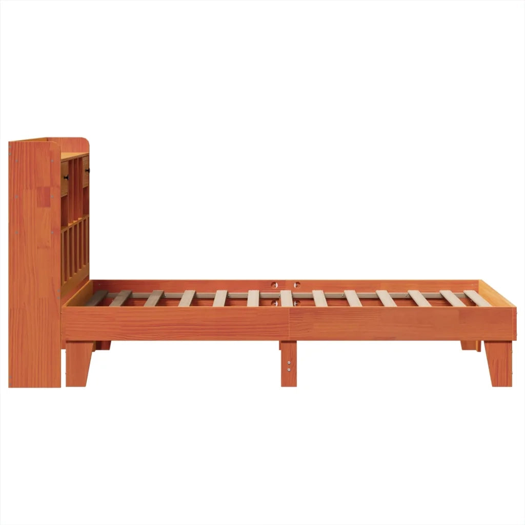 Letto senza Materasso Marrone Cera 75x190 cm in Legno di Pino