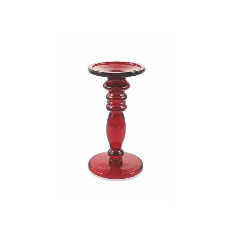CANDELIERE IN VETRO D10,5XH20,5 ROSSO